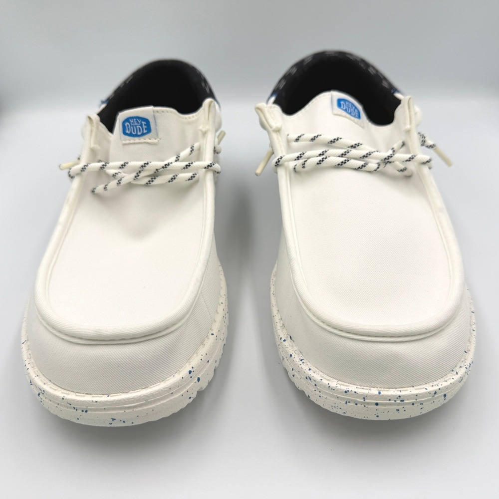 Hey Dude Wally Funk Jersey Jacquard Mens 10 White Multi 44316-94S Loafers *NEW* - Picture 4 of 12
